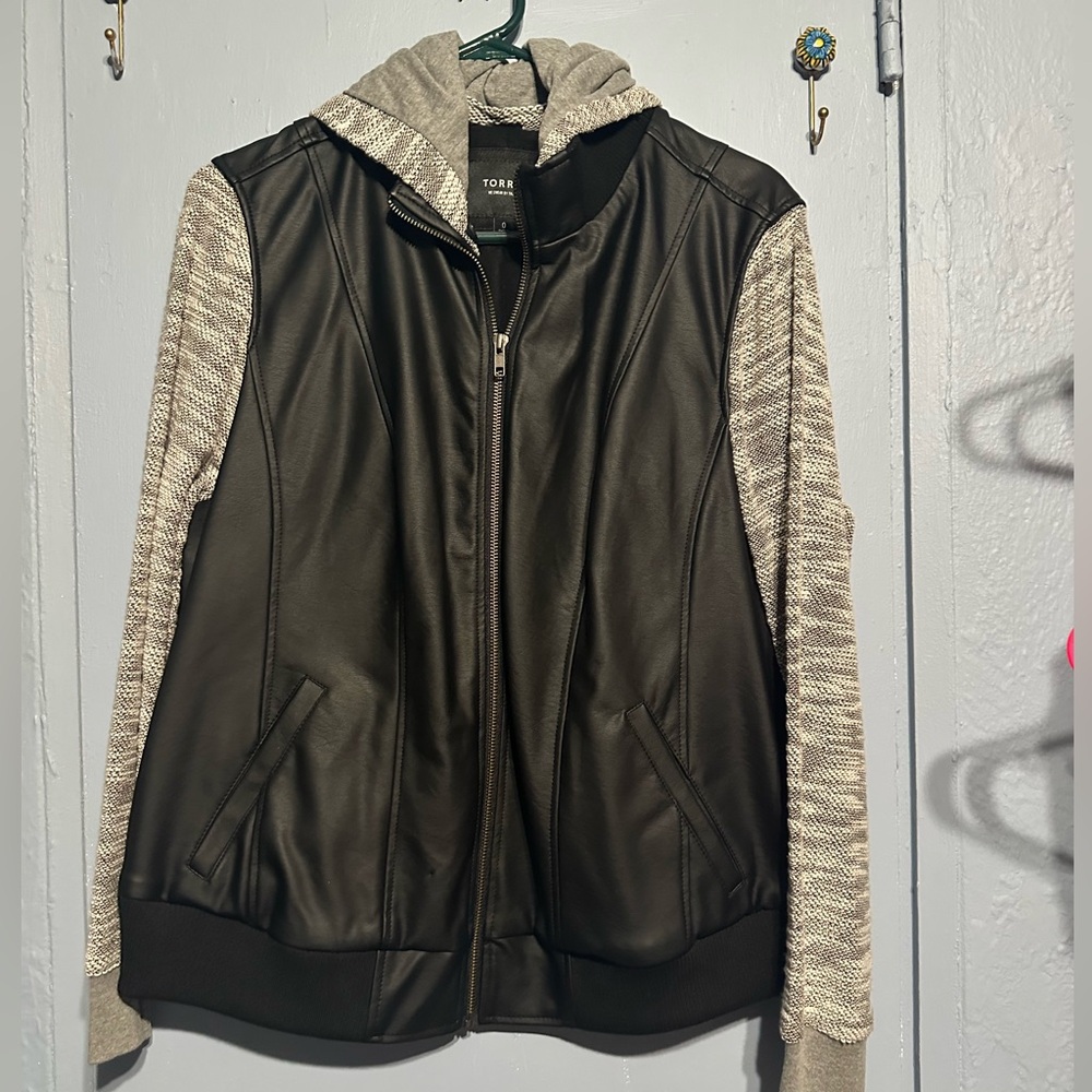 Torrid faux leather bomber jacket.  Size 0